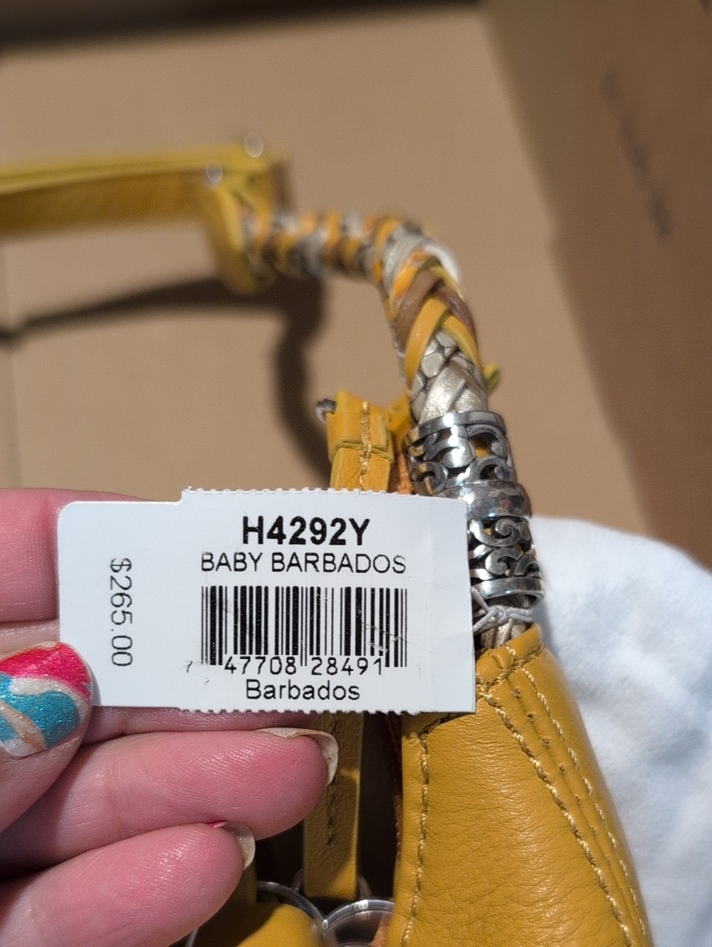 Brighton Yellow Leather Shoulder Bag with Heart Charm - Picture 3 of 9